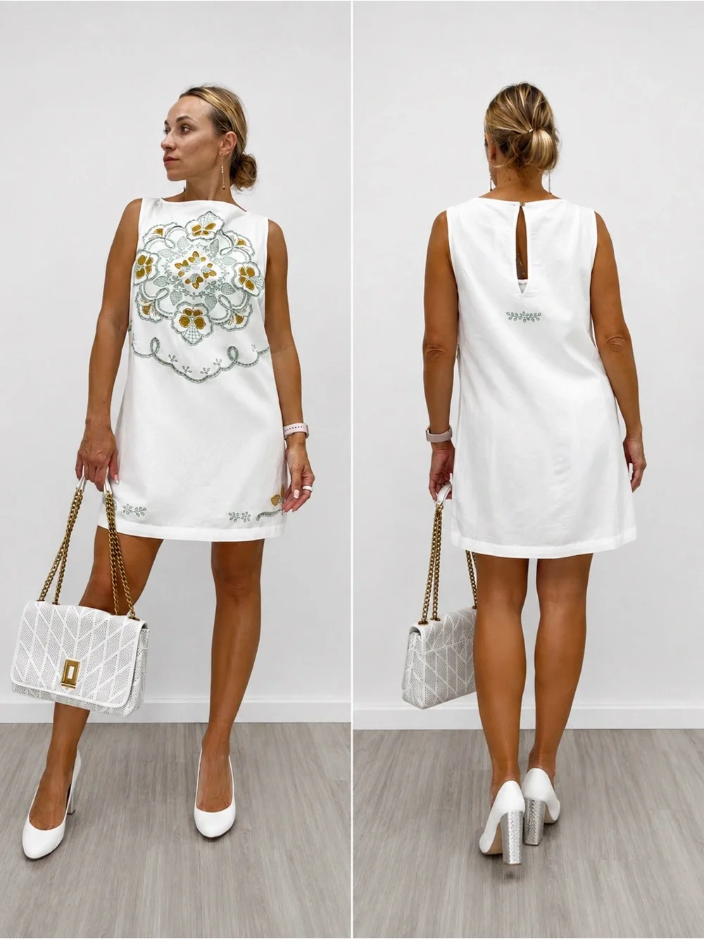 Free People Electric Garden Mini Dress Ivory Combo Embroidery Size M S